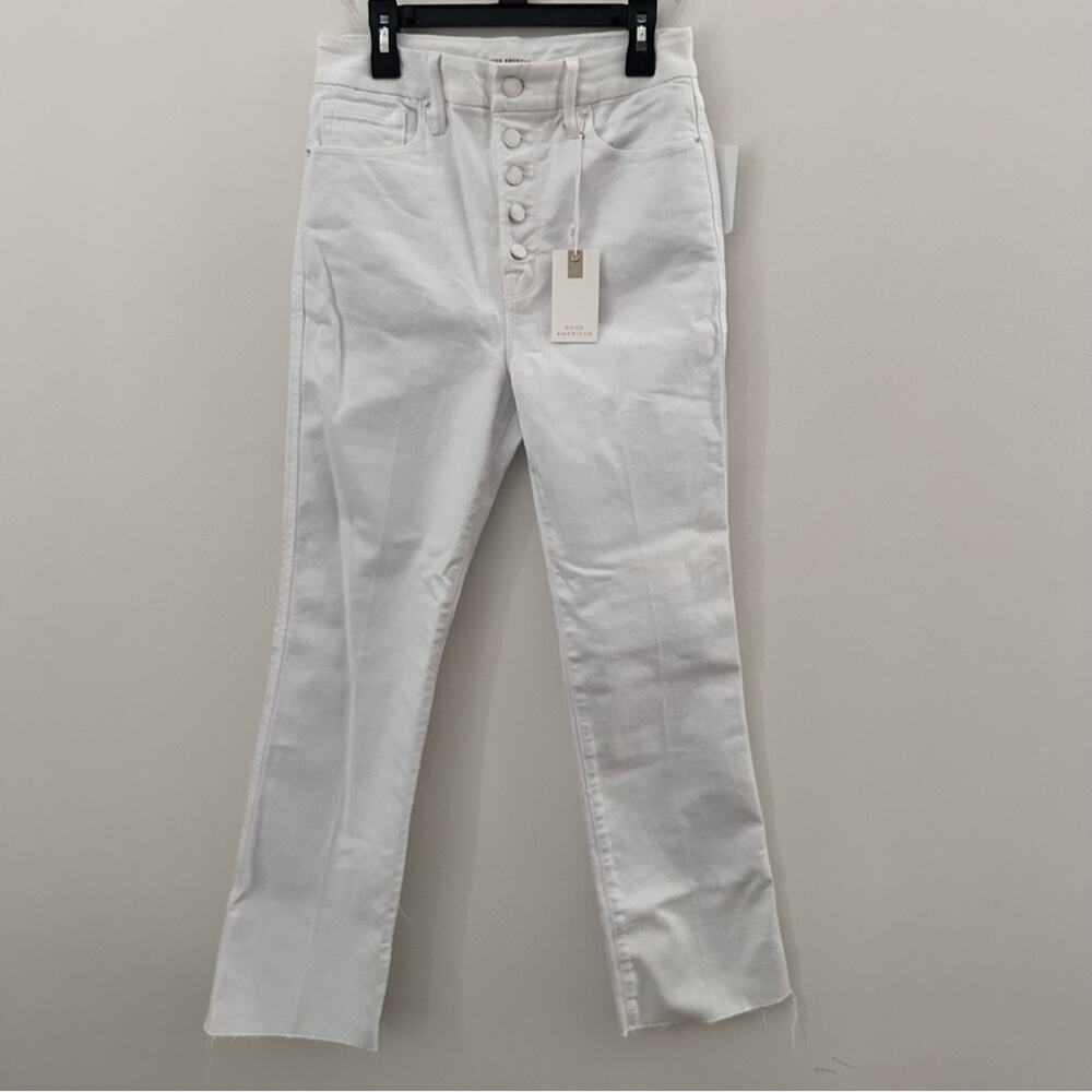Good American Good Curve Straight Leg Jeans in Crisp White 27/4 NWT